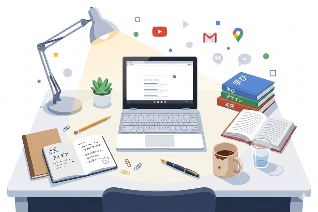 学習とPC作業のイメージ